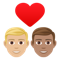 Couple with Heart- Man- Man- Medium-Light Skin Tone- Medium Skin Tone emoji on Emojione